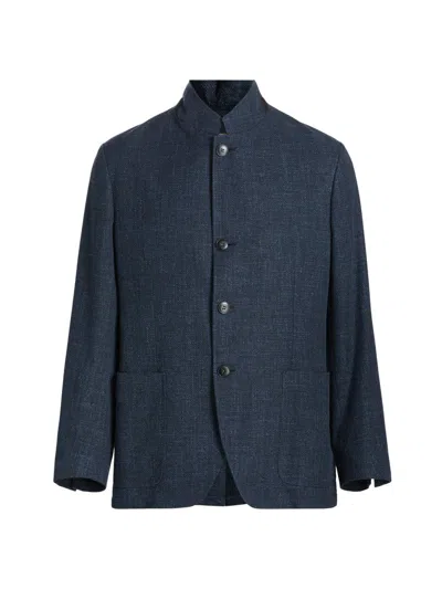 Canali Men's Hybrid 4-button Patch Jacket In Blue