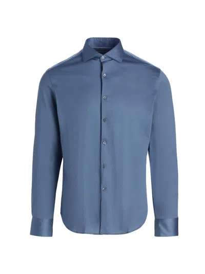 Canali Men's Jersey Sport Shirt In Blue