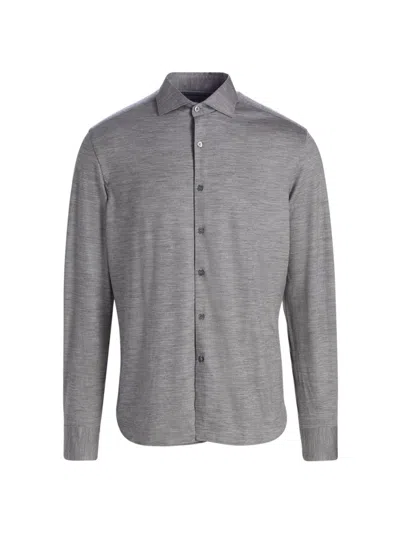 Canali Men's Jersey Sport Shirt In Gray