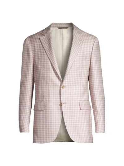 Canali Men's Kei Checked Wool & Silk Two-button Sport Coat In Purple
