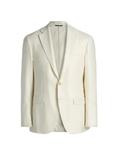 Canali Men's Kei Silk-cashmere Sport Coat In White