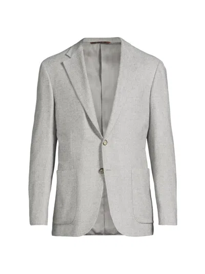 Canali Men's Kei Trim-fit Silk-cashmere Sport Coat In Gray