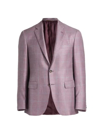 Canali Men's Kei Windowpane Plaid Sport Coat In Brown