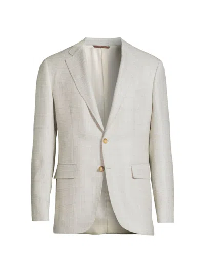 Canali Men's Kei Wool-blend Two-button Sport Coat In White