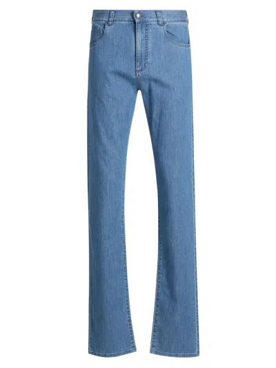 Canali Men's Lightweight Stretch-cotton Jeans In Blue