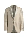 Canali Men's Macro Pattern Silk Dinner Jacket In Brown