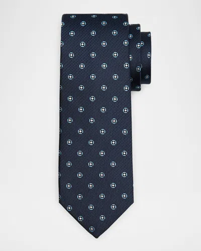 Canali Men's Medallion Silk Tie In Blue