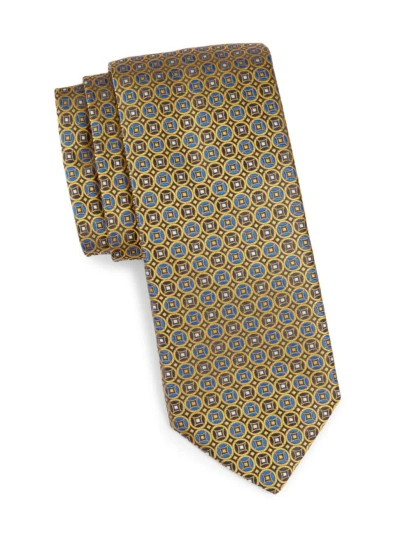 Canali Men's Medallion Silk Tie In Yellow