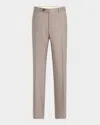 Canali Men's Melange Wool Dress Pants In Brown