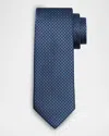 Canali Men's Micro-box Silk Jacquard Tie In Blue