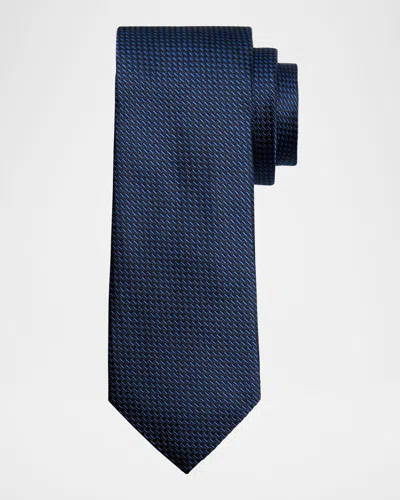 Canali Men's Micro Dashes Tie In Blue