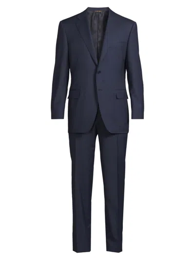 Canali Men's Microcheck Classic-fit Wool Suit In Blue