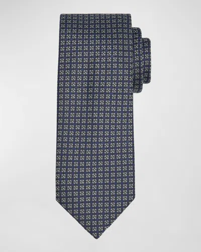 Canali Men's Microfantasy Silk Tie In Blue