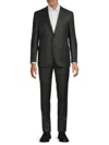 Canali Men's Modern-fit Solid Wool Two-button Suit In Black