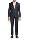 Canali Men's Modern-fit Solid Wool Two-button Suit In Black