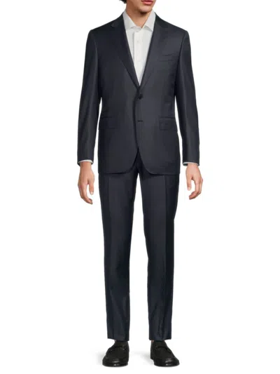 Canali Men's Modern-fit Solid Wool Two-button Suit In Black
