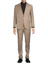 Canali Men's Modern-fit Solid Wool Two-button Suit In Brown