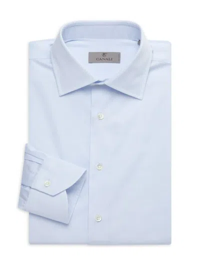 Canali Men's Modern Fit Textured Dress Shirt In Blue