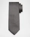 Canali Men's Multi-geometric Jacquard Silk Tie In Black