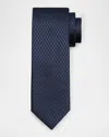 Canali Men's Multi-geometric Jacquard Silk Tie In Blue