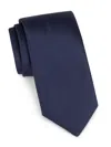 Canali Solid Silk Tie In Blue