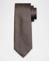Canali Men's Neat Jacquard Silk Tie In Brown
