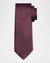 Canali Men's Neat Jacquard Silk Tie In Red