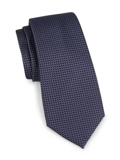 Canali Men's Neat Silk Tie In Blue