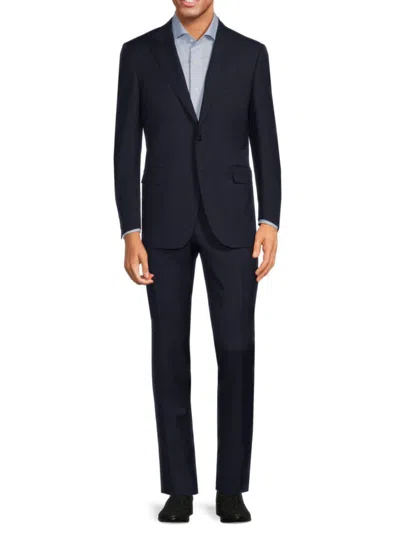 Canali Men's Notch Lapel Wool Suit In Blue