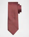 Canali Men's Oval Patterned Tie In Red