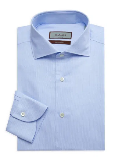 Canali Men's Pinstriped Dress Shirt In Blue