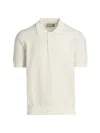 Canali Short-sleeved Cotton And Silk Regular Fit Polo Shirt In White