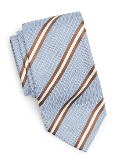 Canali Men's Repp Stripe Silk Tie In Gray