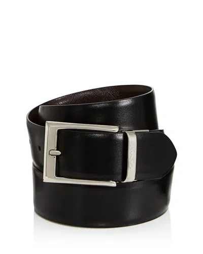 Canali Men's Reversible Leather Belt In Black