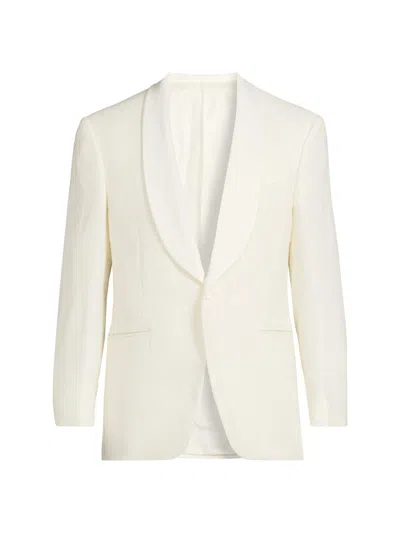 Canali Men's Shawl Lapel Silk-wool Dinner Jacket In Multi