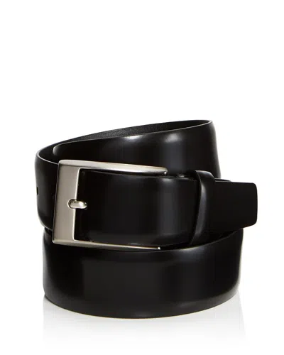 Canali Men's Shiny Smooth Leather Belt In Black