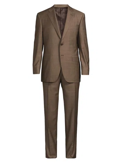 Canali Men's Siena Notch Lapel Wool Suit In Brown