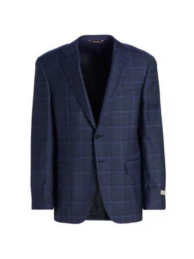 Canali Men's Siena Plaid Wool Sport Coat In Blue