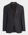 Canali Men's Silk And Cashmere Windowpane Sport Coat In Brown