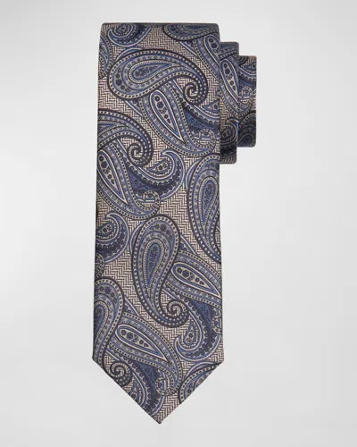 Canali Men's Silk Paisley Tie In Blue