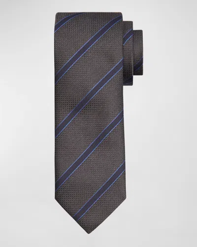 Canali Men's Silk Regimental Stripe Tie In Brown