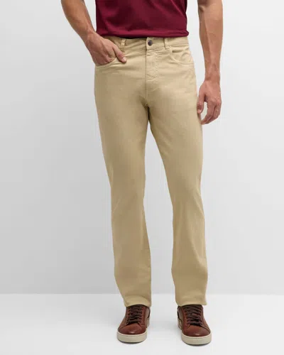 Canali Men's Slim Twill 5-pocket Pants In Beige