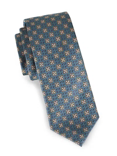 Canali Men's Small Medallion Silk Tie In Blue