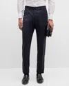 Canali Men's Solid 150s Wool Twill Pants In Navy