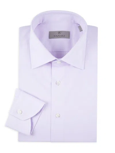 Canali Men's Solid Dress Shirt In Light Purple