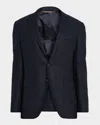 Canali Men's Stepweave Wool Notch Lapel Sport Coat In Blue