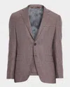 Canali Men's Stepweave Wool Notch Lapel Sport Coat In Brown