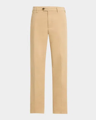 Canali Straight-leg Cotton Tailored Trousers In Neutrals