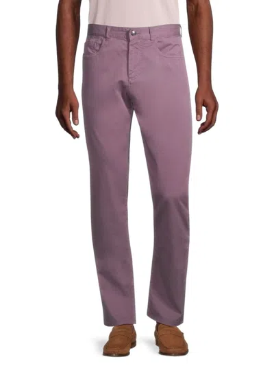 Canali Men's Stretch Cotton Chino Pants In Purple