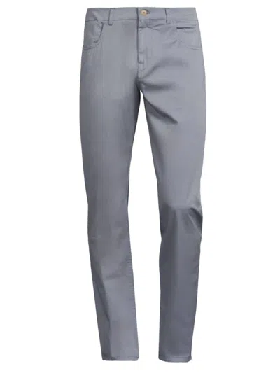Canali Men's Stretch-cotton Five-pocket Trousers In Light Blue